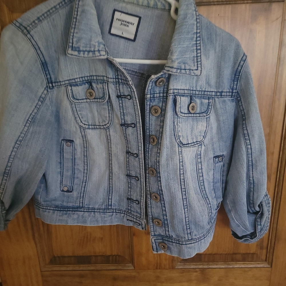 Crop jean jacket